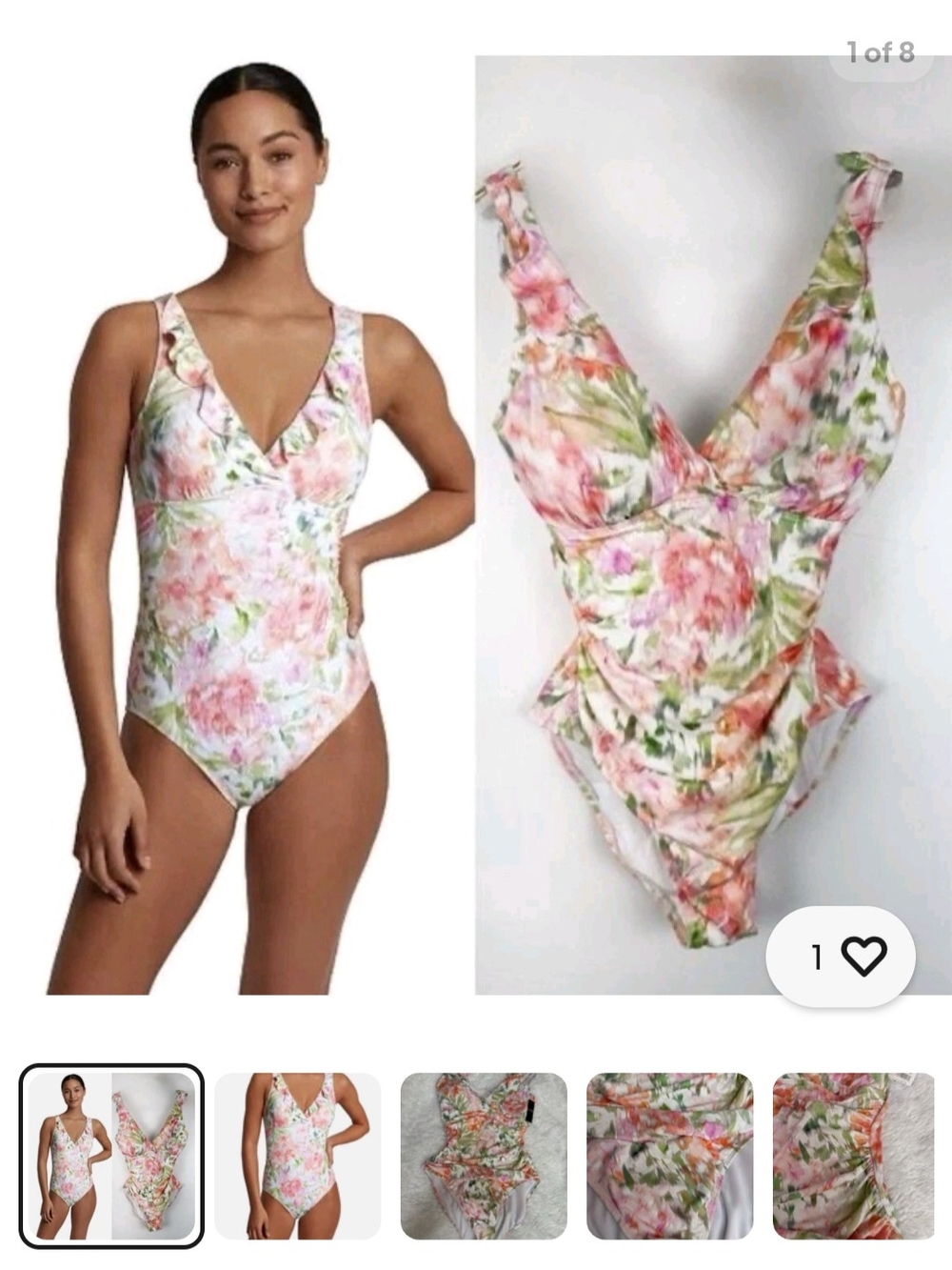 Lauren Ralph Lauren Pink Floral One-Piece Swimsuit